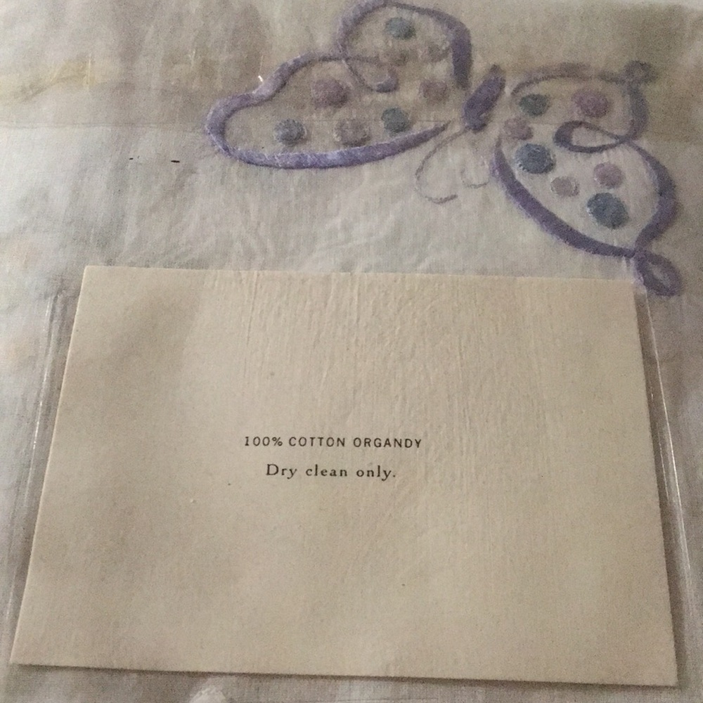 Pottery Barn Butterfly Embroidered Shower Curtain NEW - Picture 3 of 5
